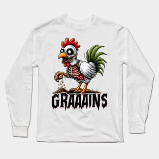 Undead Zombie Chicken Grains Long Sleeve T-Shirt